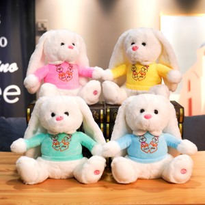 Pabrik Grosir Paskah Lampu Up Bunny Toys Glowing Plush Rabbit Kanggo Valentine Day Gift