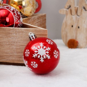 Novu Disegnu CE Wholesale 2.36″ Orange Gold Red Christmas Balls Dipinti Per L'Impiccatu Indoor