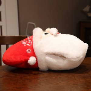 Kilang Jualan Terus Plush Santa Clause Christmas Hand Warmer Santa Hat Untuk Hadiah Xmas