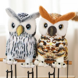 Simulasi Custom Stuffed Plush Owl Kanthi Big Eyes Soft Toy Plushies Creative Kanggo Gifts Kids