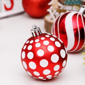 New Year 6cmm/2.36″ Plastic Christmas Ball Ornaments With Hand Painting Shatterproof Christmas Ornaments Hanging Xmas Tree