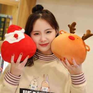 Ano novo brinquedo de pelúcia papai noel boneco de neve decoração de natal aquecedores de mão fornecedor chinês