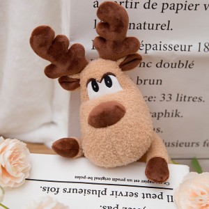 Christmas Elk Doll Christmas Deer Xmas Reindeer Stuffed Moose Rau Cov Hluas Nkauj Khoom Plig