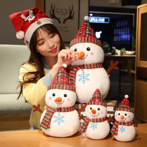 Papali e Khōlō ea Santa Clause Snowman Plush Red Nosed Reindeer bakeng sa Keresemese