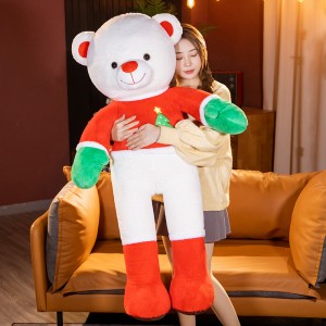 Boneca de urso de Natal gigante personalizada barata de fábrica OEM brinquedos presentes de Natal para crianças e namorada