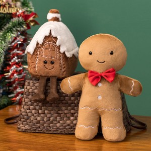 Cute Flurry Stuffed Gingerbread Man Man Tree Christmas Wreath Gingerbread House Festival Decoration