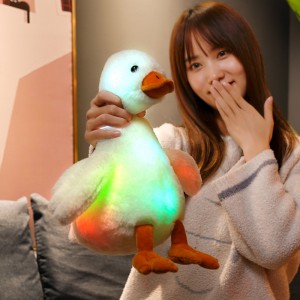 Creative Gose Toy Light Up Goose Fluffy Söt Glödande Led Goose Plysch Night Light