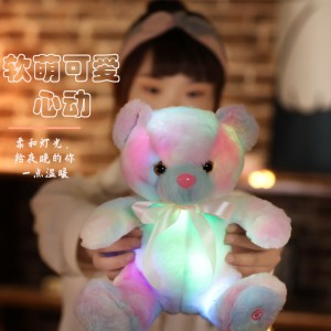 Mavrična barvita osvetlitev, svetleči medvedek Kawaii LED medvedek za darilo za valentinovo