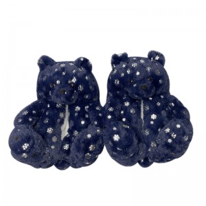 Großhandel Weihnachtsserie Teddybär Hausschuhe Neuankömmling Flauschige Bär Hausschuhe für Frauen Geschenke