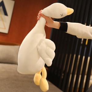 Cute White Big Plush Swan Ukugona Umqamelo Swan Soft Toy For Baby Girl Gifts
