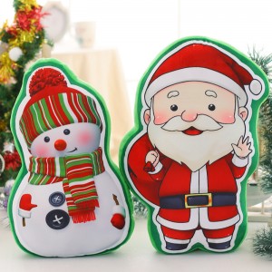 ထွန်းလင်းတောက်ပပြီး တေးဆို Santa Snowman Christmas Tree Reindeer ခေါင်းအုံးဆွဲသီးအလှဆင်ခြင်း