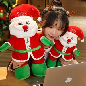Produttore cinese Babbo Natale leggero che canta Babbo Natale luminoso Babbo Natale in peluche Bambola personalizzata per i regali di Natale