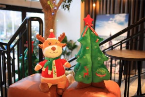 Árbore de Nadal de música de iluminación por xunto Árbore de Nadal de peluche de alta calidade para decorar a casa