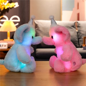 Hágæða Plush Toy LED Glow Fylltur Elephant Plush koddi fyrir krakka