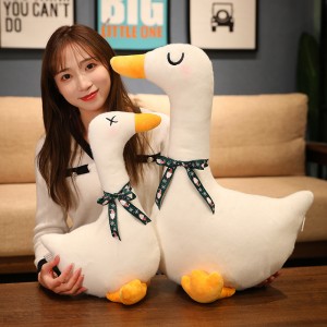 Suaicheantas CE ASTM Custom White Plush Goose Le Sgeadachadh Dachaigh Toy Toy Stuffed Stuffed