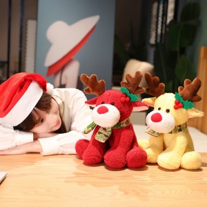 လက်ကားကျပ်သည့်တိရစ္ဆာန် Reindeer Plush အရုပ် Elk Stuffed Toy Deer Decoration Christmas