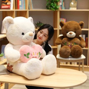 Creative Custom Big Jumbo Stuffed Animals Valentines Teddy Bear Wholesale Bear Holding Heart For You