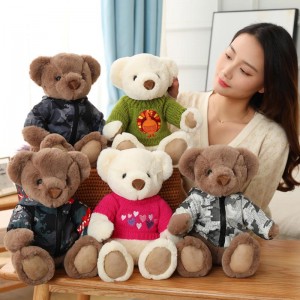 Various Colors Cute Animal Plushies Bulk Teddy Bears Wholesale Plush Pillow With Clothes Decoration Home