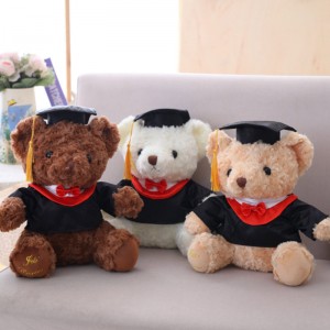 Plush Toy Bulk Wholesale Graduation Teddy Bear And Ribbon Bear Serious Colors Available For Gifts