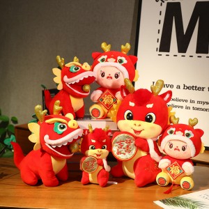 CE OEM Wholesale Custom Dragon Stuffed Animal Plush Toy Chinese New Year Decoration Gift