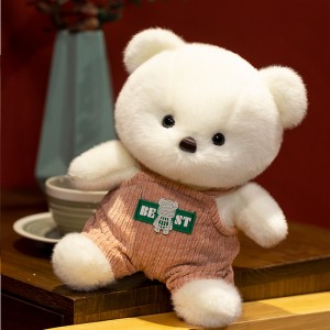EN71 Mahafatifaty Classic Teddy Bear Stuffed Biby misy akanjo ho an'ny ankizy