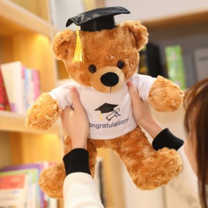CE ASTM Graduation Teddy Bear Plush Doll Stuffed Animals Bear Plushies Design Para sa mga Estudyante