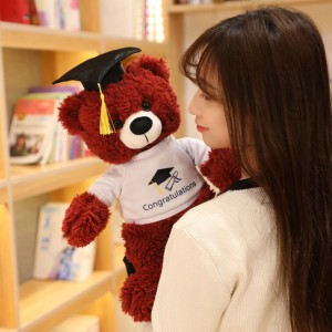 CE ASTM Graduation Teddy Bear Plush Doll Cushe Dabbobin Bear Plushies Design Ga ɗalibai