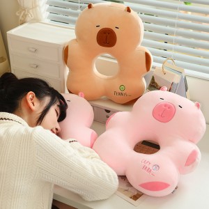 Nowa poduszka do spania w kształcie kapibary z kreskówek dla studentów i odpoczynku w biurze