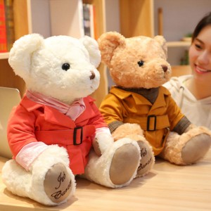 Logo Pola Kustom Desain Cantik Plushies Teddy Bear Plush Toy High Quality Aman Kanggo Bocah-bocah