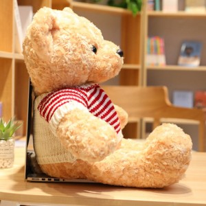 O urso de peluche do luxuoso do CE CPSIA brinca ursos macios confortáveis ​​do brinquedo do luxuoso com camisola para presentes de Natal