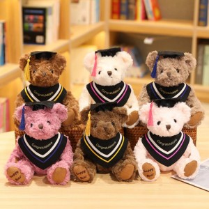 High Quality Custom Graduation Bear With Hat Gown Lag luam wholesale Teddy Xyooj Lwm tus neeg nyob hauv Suav teb