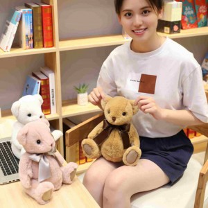 Europe Popular Sell Add Logo Delicate Ribbon Kawaii Bulk Stuffed Teddy Bears For Kids Gifts