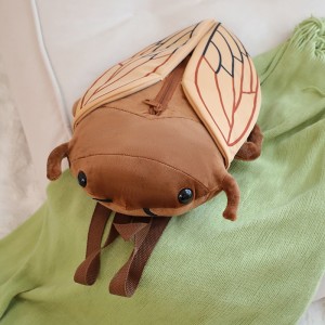 Efelychu Plush Cicada Backpack Cicada Stuffed Pryfed Anifeiliaid Bag Plushie Clustog