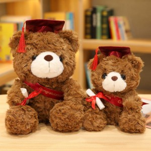 Mais vendidos pequenos ursos de pelúcia em massa divertido abraço pelúcia graduação urso de pelúcia para estudantes de graduação de classe