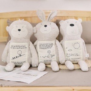 Adorable almofada de peluche suave e esponjosa de coello, oso, mono, para decoración de aniversario e casa dos nenos