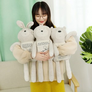 ຫນ້າຮັກ Fluffy Soft Rabbit Bear Monkey Toy Pillow Plush ສໍາລັບວັນເດືອນປີເກີດເດັກນ້ອຍແລະການຕົກແຕ່ງເຮືອນ