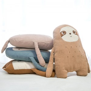 CE Ramie Rabbit Sloth Penguin Owl Stuffed Animal Soft Toy Pillow For Summer Gifts