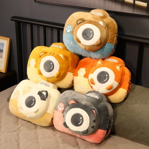 Wholesale Camera Stuffed Toy Animal Plush Hand Warmer Pillow