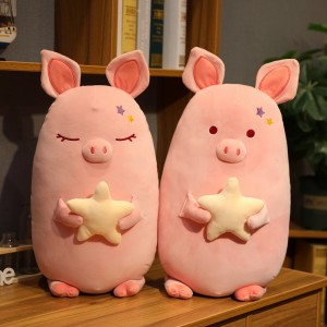 ASTM Cute Star Fat Stuffed Animals Pig Soft Toy Pillow