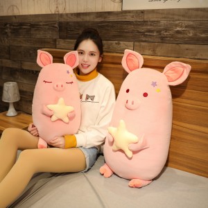 ASTM Cute Star Fat Stuffed Animals Pig Soft Toy Pillow