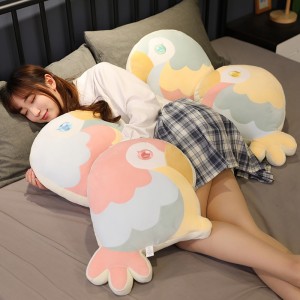 EN71 Kawaii Soft Toy Parrot Shape Plush Pillow para crianças