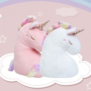 Animali di peluche di unicorno all'ingrosso da 50 cm con cuscino in peluche con coda arcobaleno per la decorazione della camera dei bambini