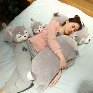 Yeni varış 13.8 inç uzun yastık peluş oyuncak Husky sevgililer günü için ve atmak yastık süslemeleri kanepe ve ev