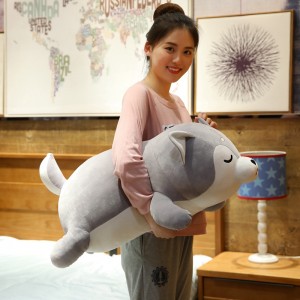 New Arrival 13.8inch Long Pillow Plush Toy Husky For Valentine’s Day And Throw Pillow Decorate Sofa And Home
