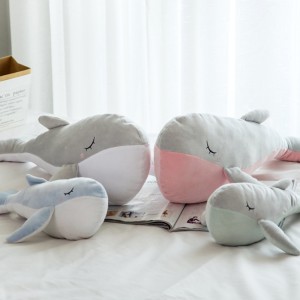 CE CPSC ST Dekorasyon nga Mahumok nga Whale Stuffed Toy Plush Pillow Sea Animal Toys Para sa mga Bata