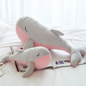 CE CPSC ST Decorative Soft Whale Stuffed Toy Plush Pillow Sea Animal Toys Bakeng sa Bana
