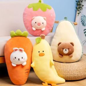 New Design Cute Plush Stuffed Fruit Animal Pillow Hugging Plushies Gifts