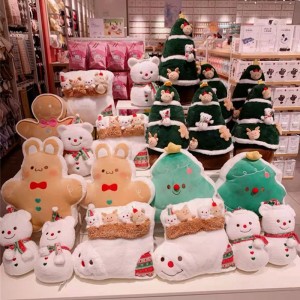 Lovely Christmas Plush Gingerbread Man Soft Christmas Tree Stuffed Gingerbread Rabbit China Factory Supply