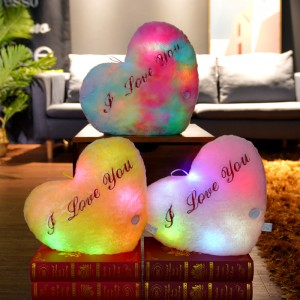 Popular Design for Cartoon Plush Toy - Light Up Plush Heart Shape Pillow Glow In The Dark Plush Toy Pillow For Valentine’s Day And Birthday Gifts – TDC