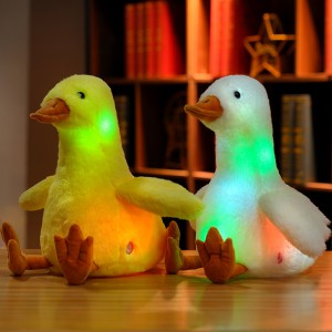 Creative Stuffed Toy Light Up Goose Fluffy Cute Glowing Led Goose Plush Night Light